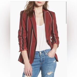 Mural Stripe Wine Burgundy Red Blazer
